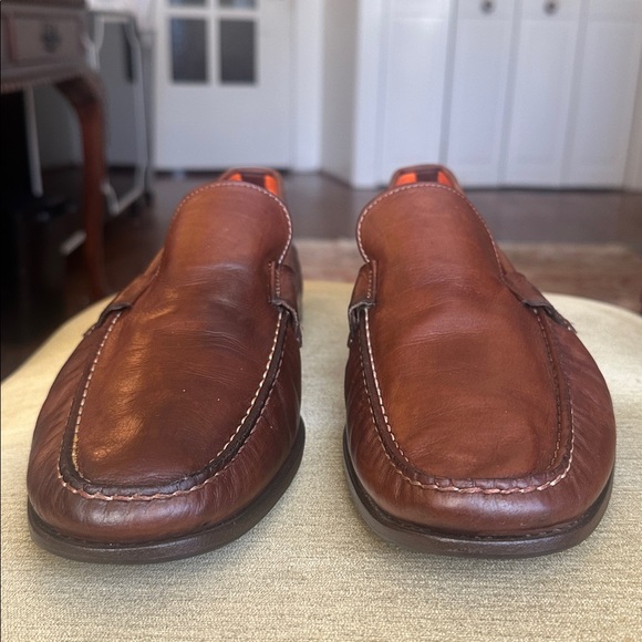 Santoni Faith Brown Leather Moc Toe Slip-On Loafer Shoes Men\'s Size 11.5 EE Wide main image 9